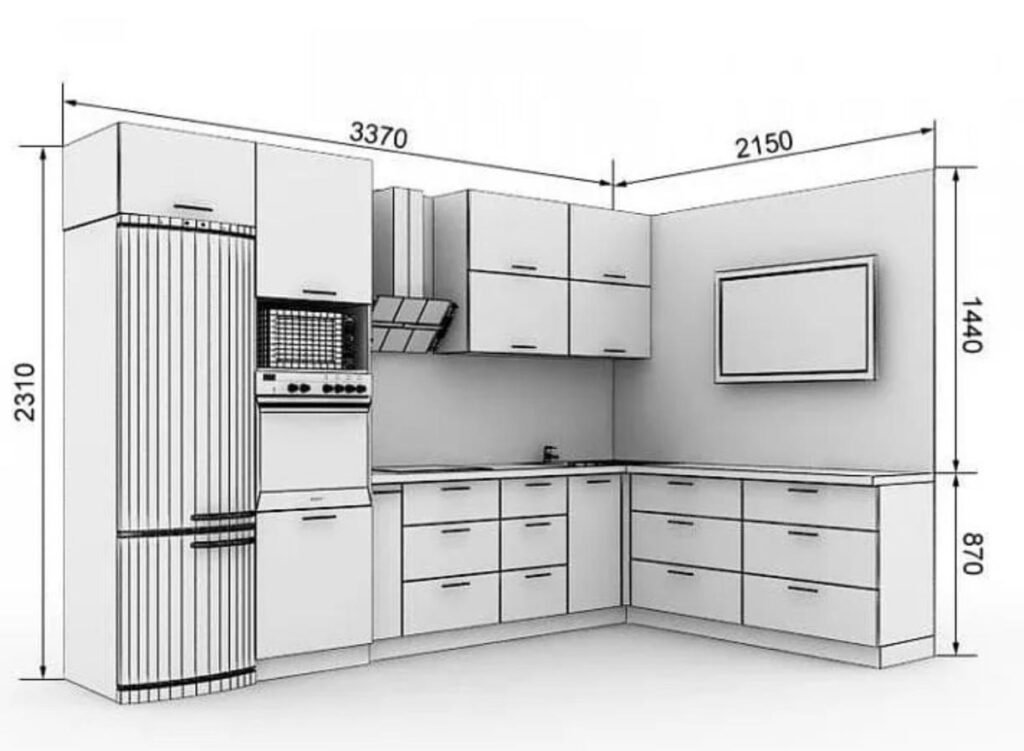 AutoCAD design before kitchen is converted into reality